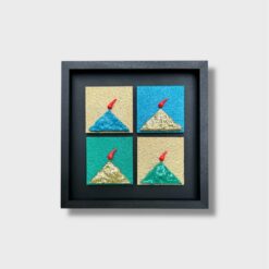 Alternative view of Quadro Quattro Elementi Artigianale con Cornice Nera 25x25 cm