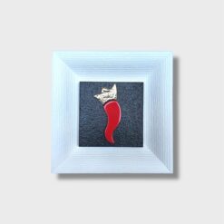 Quadro Corno Artigianale Deluxe con Cornice Bianca - immagine 3