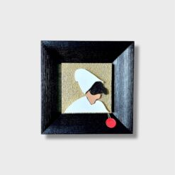 Quadro Pulcinella Artigianale con Cornice Nera - immagine 3
