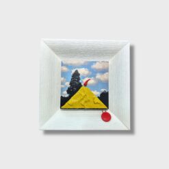 Quadro Vesuvio Deluxe – Impero delle Luci con cornice importante e sigillo in ceralacca. Solo da appendere. Artigianato napoletano, spedizione gratuita.