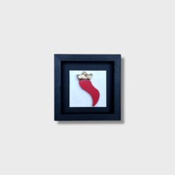 Quadro Corno Artigianale con Cornice Nera 14x14 cm - immagine 3