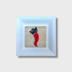 Quadro Corno Artigianale Deluxe con Cornice Bianca - immagine 4