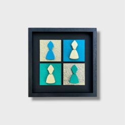 Quadro Quattro Elementi Artigianale con Cornice Nera 25x25 cm - immagine 3