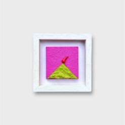 Quadro Vesuvio Artigianale con Cornice Bianca 14x14 cm - immagine 14