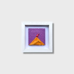 Quadro Vesuvio Artigianale con Cornice Bianca 14x14 cm - immagine 3