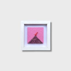 Quadro Vesuvio Artigianale con Cornice Bianca 14x14 cm - immagine 4