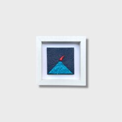 Quadro Vesuvio Artigianale con Cornice Bianca 14x14 cm - immagine 5