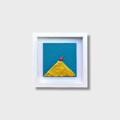 Quadro Vesuvio Artigianale con Cornice Bianca 20x20 cm - immagine 3