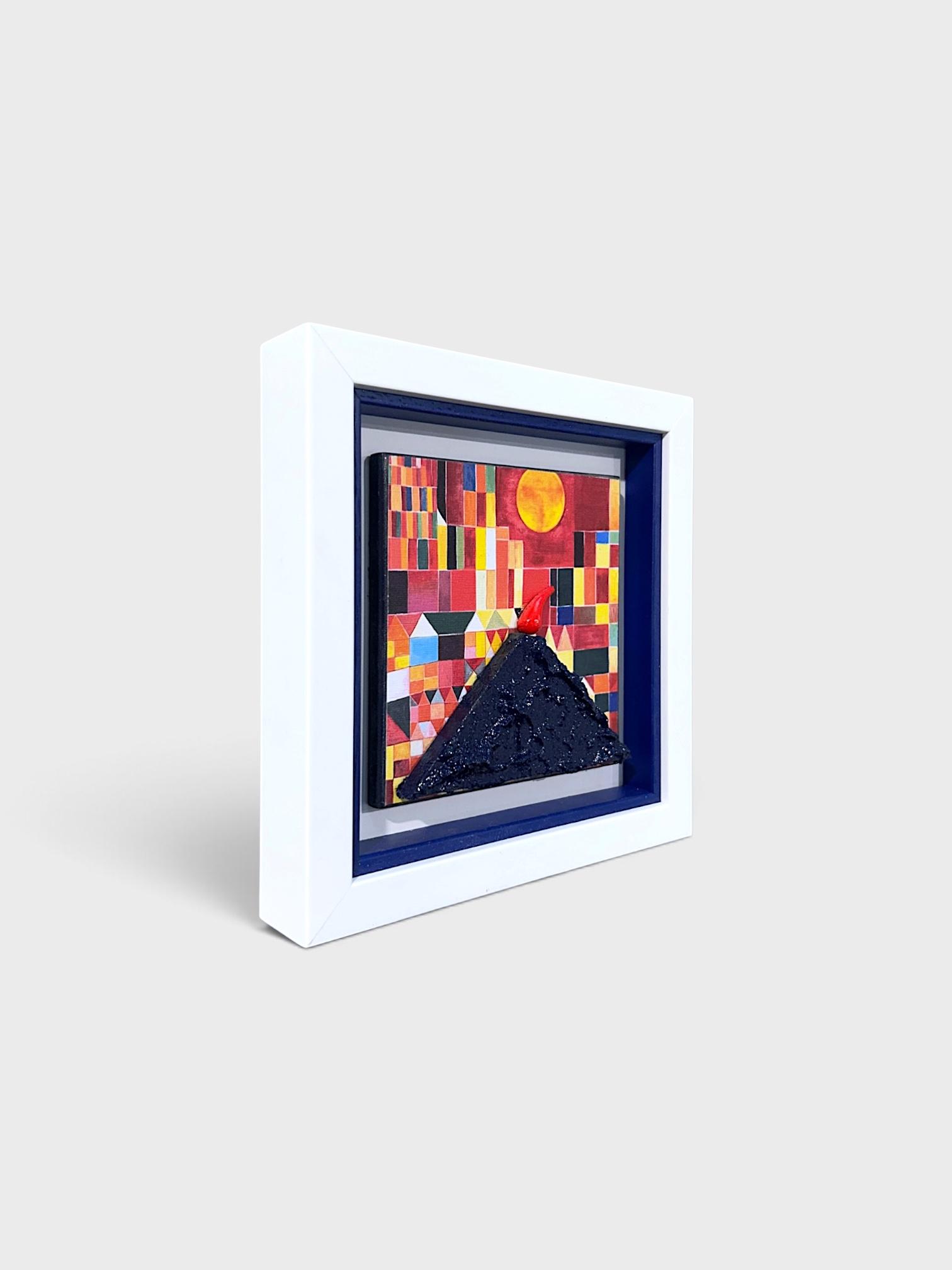 Quadro Vesuvio Omaggio a Klee 20x20cm - immagine 2