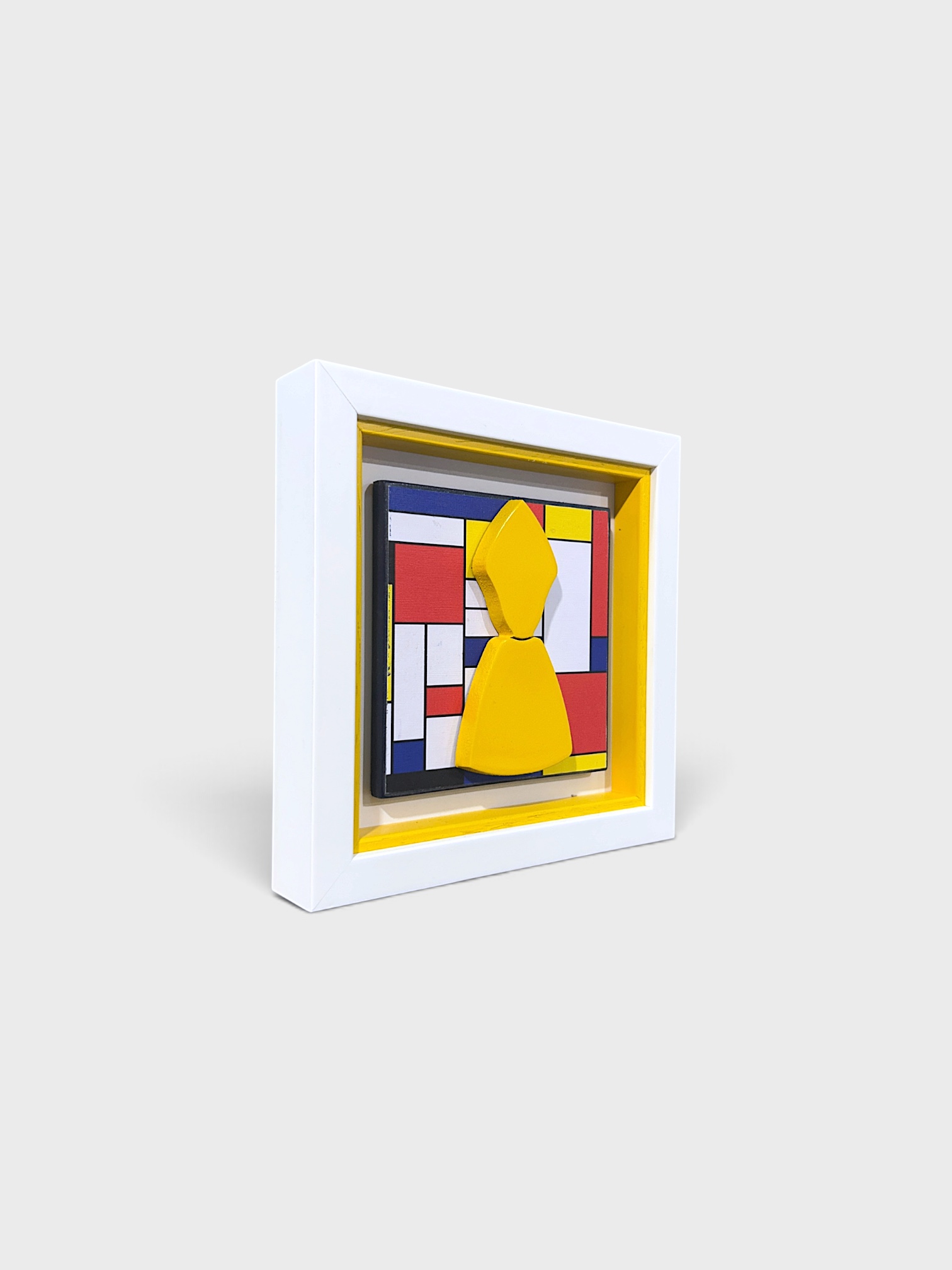Quadro San Gennaro Omaggio a Mondrian 20x20cm - immagine 2