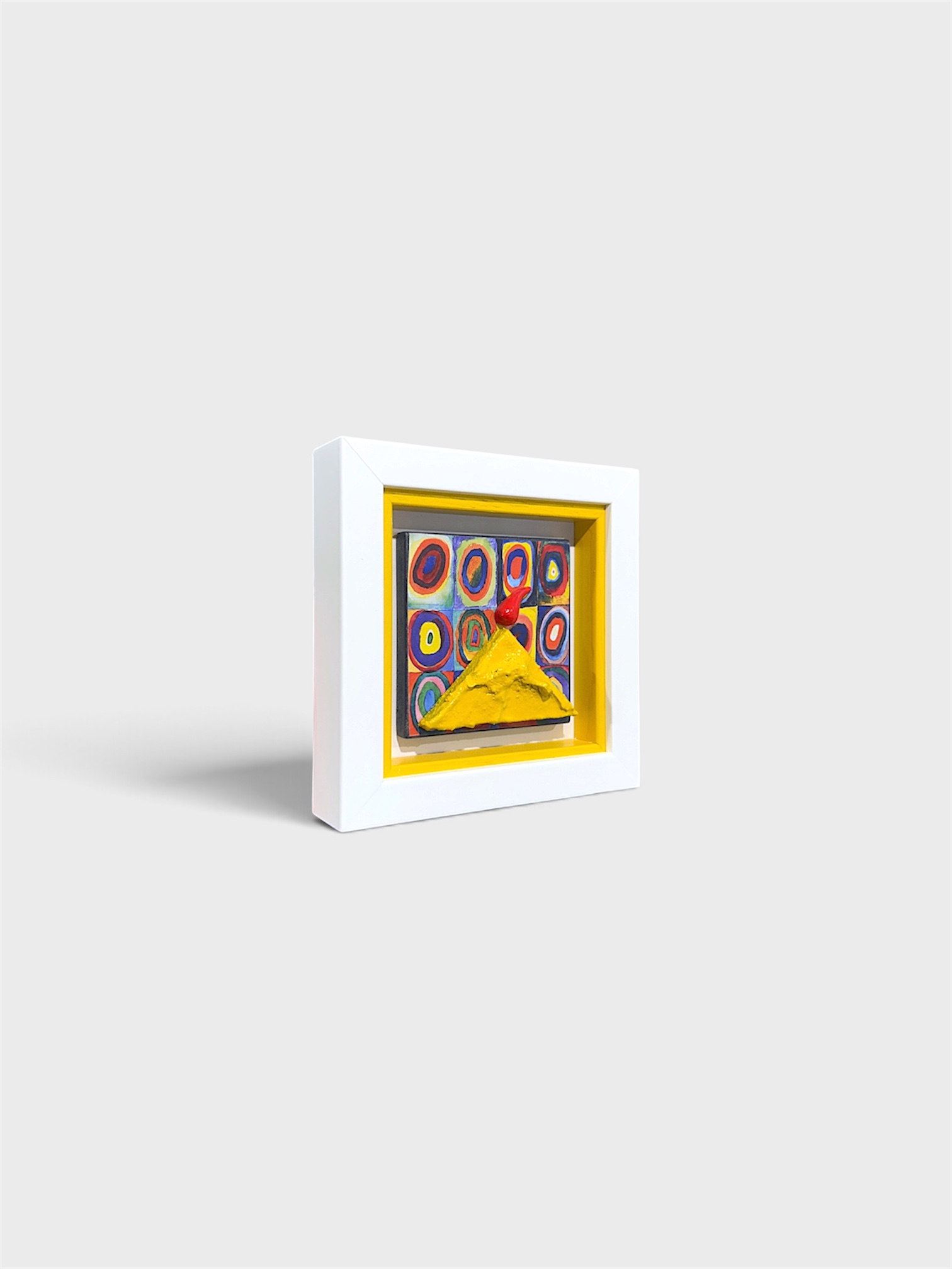 Quadro Vesuvio Omaggio a Kandinsky 14x14cm - immagine 2
