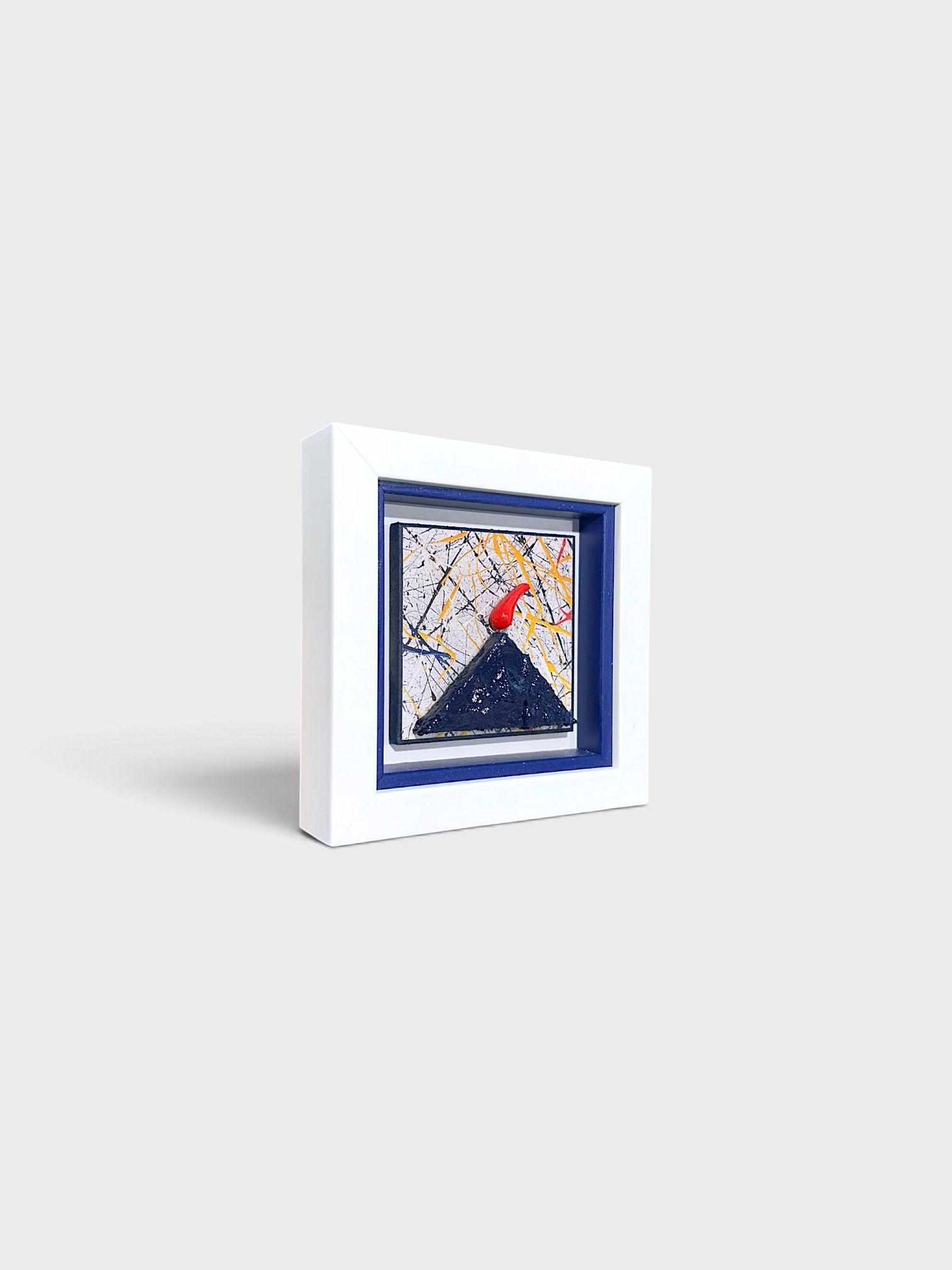 Quadro Vesuvio Omaggio a Pollock 14x14cm - immagine 2